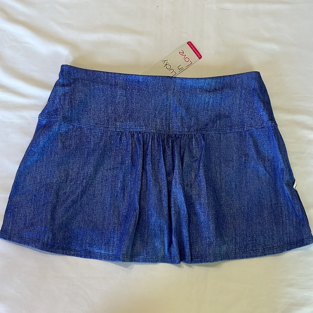 Lucky in Love Rosy Denim Pocket Skort NWT - Picture 7 of 11